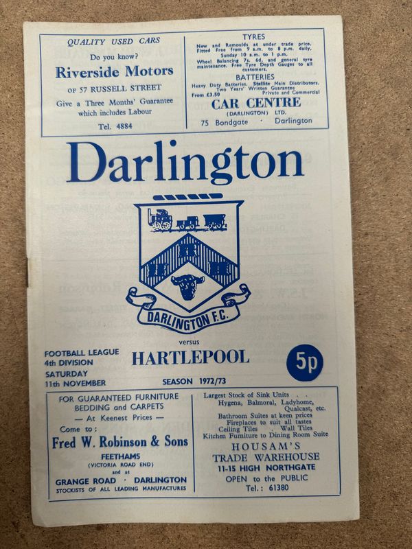 Darlington v Hartlepool - 11/11/72