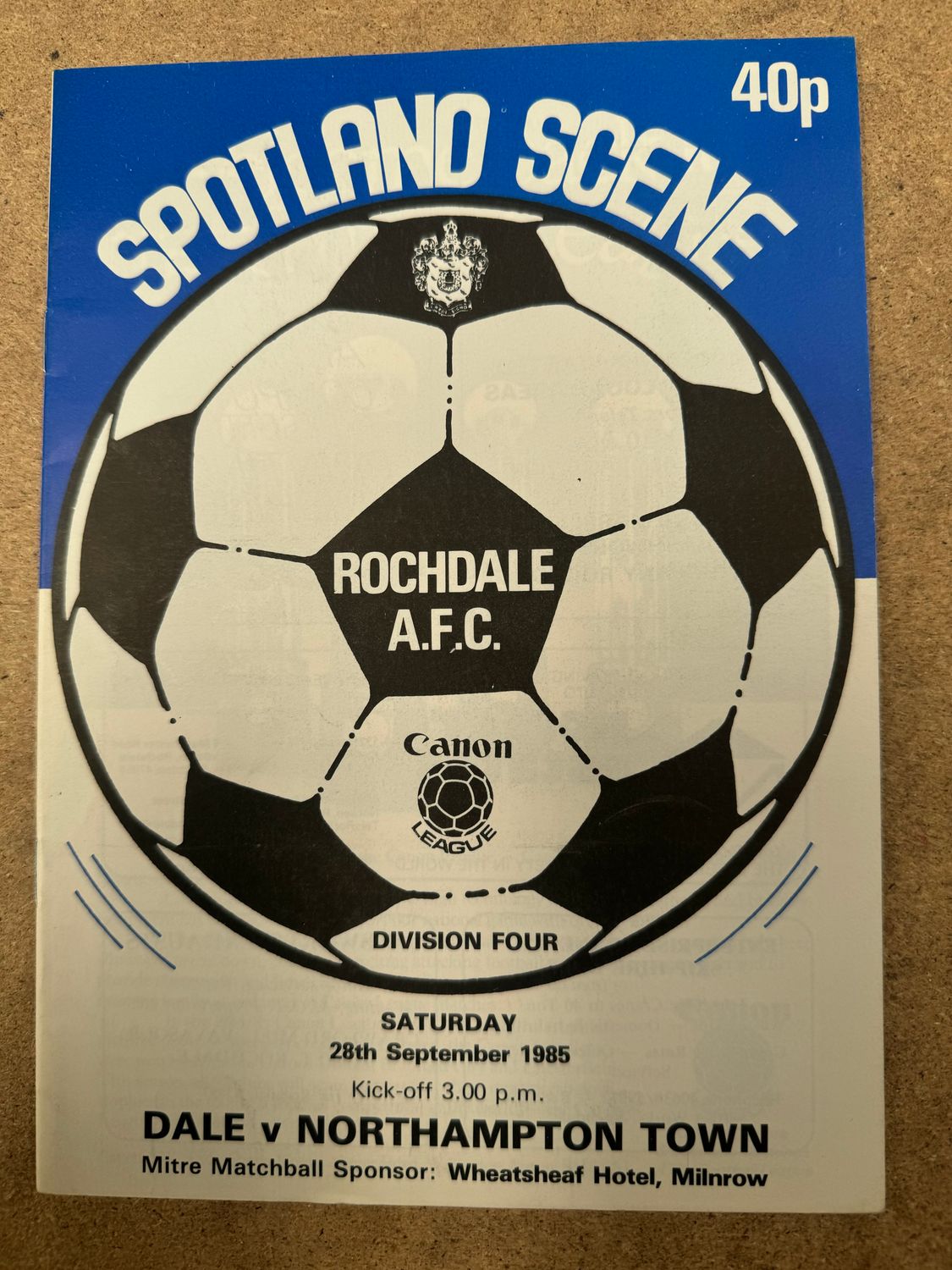 Rochdale v Northampton Town - 28/9/85