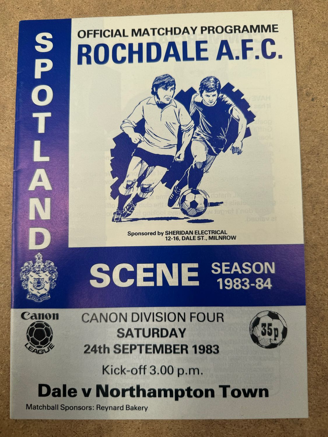 Rochdale v Northampton Town - 24/9/83