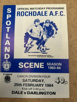 Rochdale v Darlington - 25/2/84 Rochdale v Darlington - 25/2/84