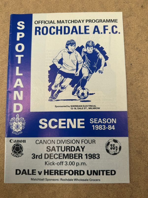 Rochdale v Hereford United - 3/12/83