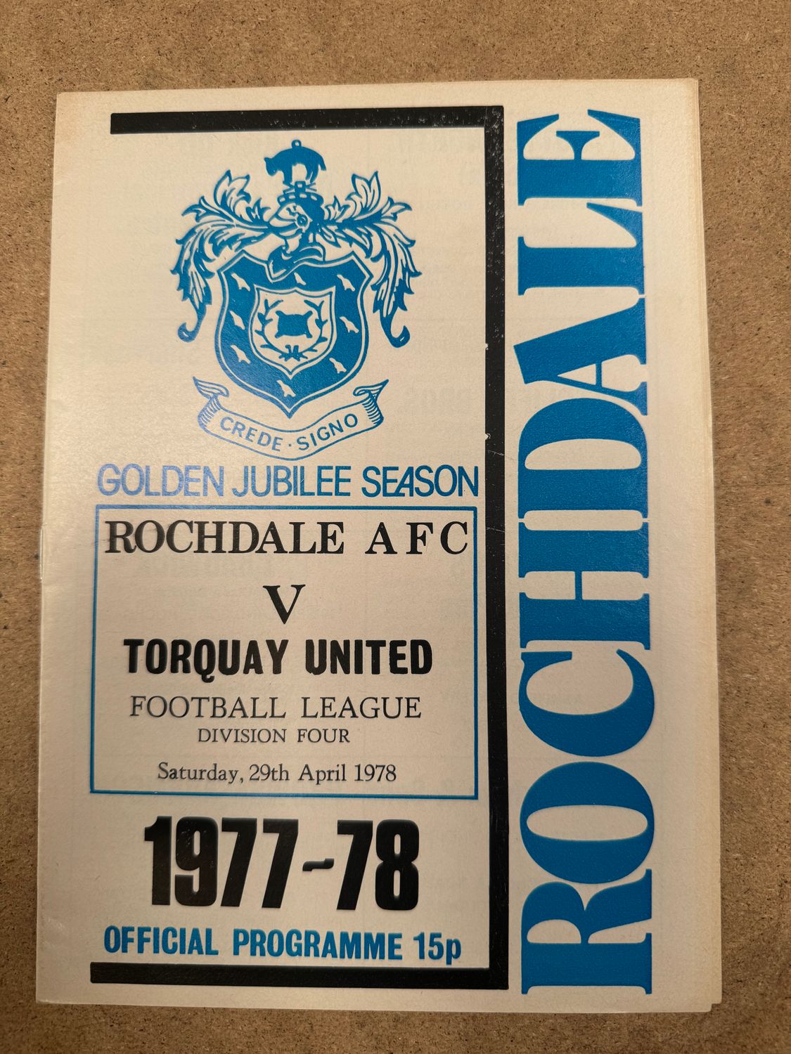 Rochdale v Torquay United - 29/4/78