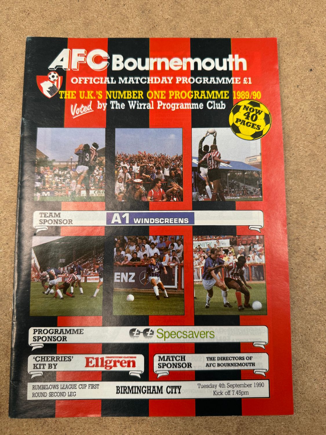 Bournemouth v Birmingham City - 4/9/90