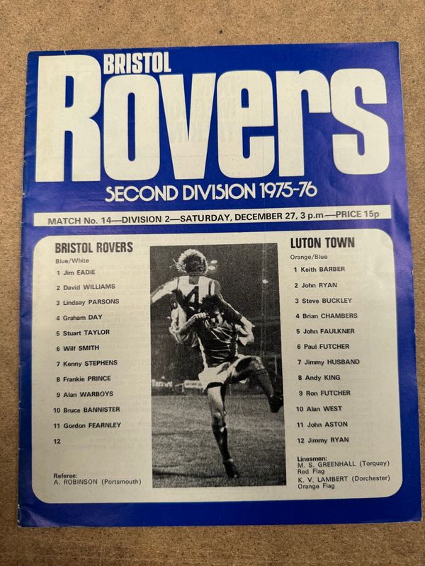 Bristol Rovers v Luton Town - 27/12/75