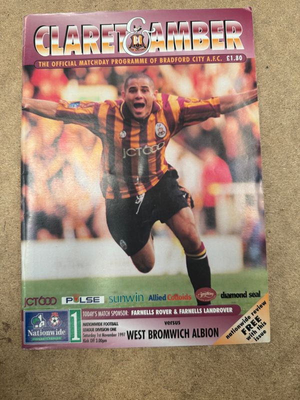 Bradford City v WBA - 1/11/97