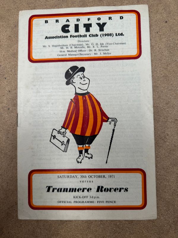 Bradford City v Tranmere Rovers - 30/10/71