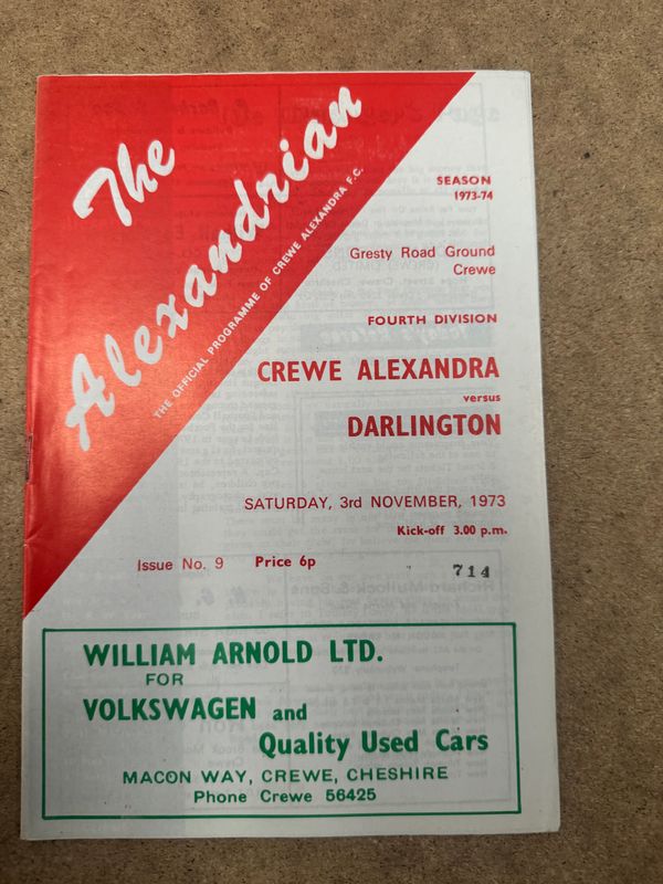 Crewe Alexandra v Darlington - 3/11/73