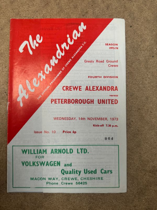 Crewe Alexandra v Peterborough United - 14/11/73