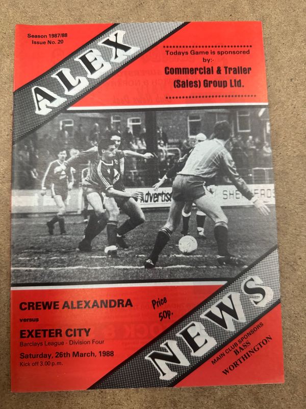 Crewe Alexandra v Exeter City - 26/3/88