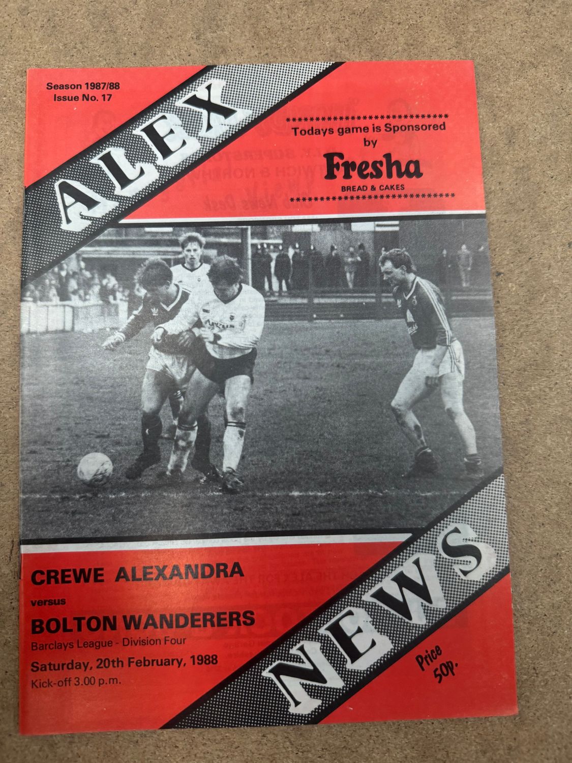 Crewe Alexandra v Bolton Wanderers - 20/2/88