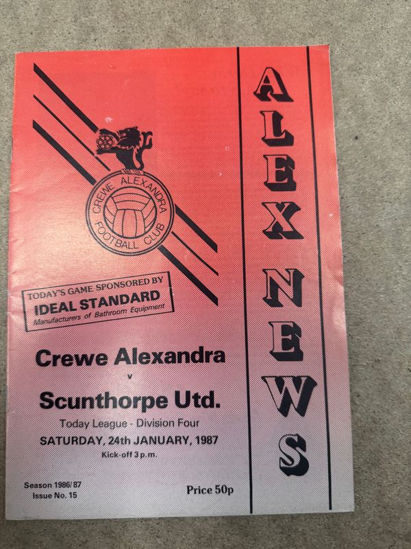 Crewe Alexandra v Scunthorpe United - 24/1/87