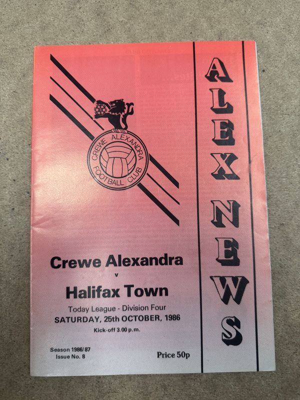 Crewe Alexandra v Halifax Town - 25/10/86