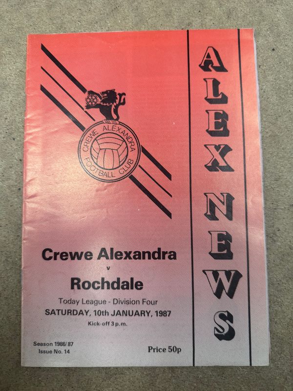 Crewe Alexandra v Rochdale - 10/1/87