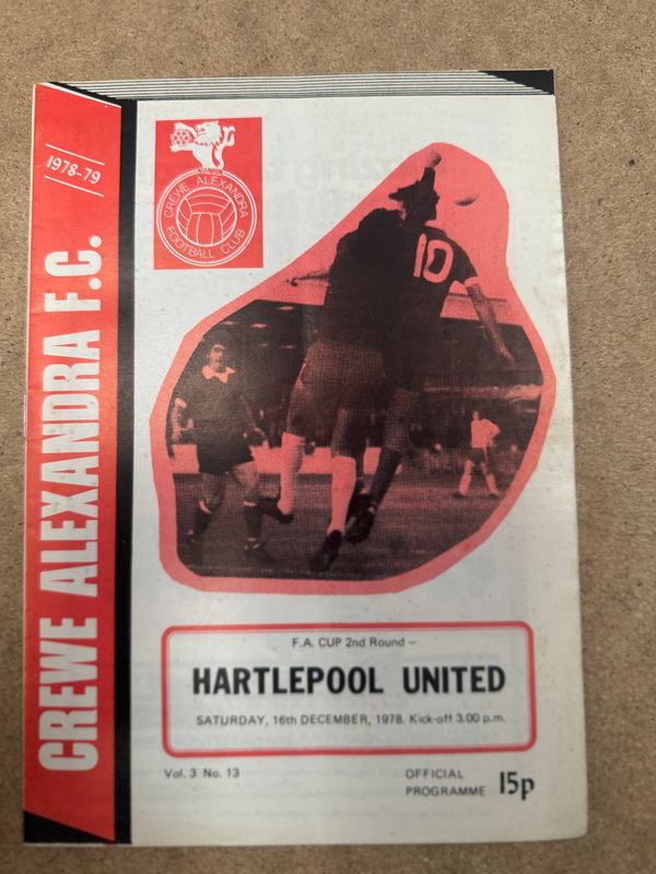 Crewe Alexandra v Hartlepool United - 16/12/78