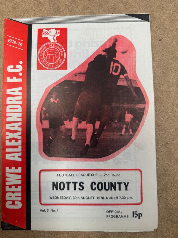 Crewe Alexandra v Notts County - 30/8/78