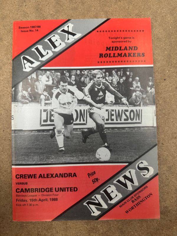 Crewe Alexandra v Cambridge United - 15/4/88