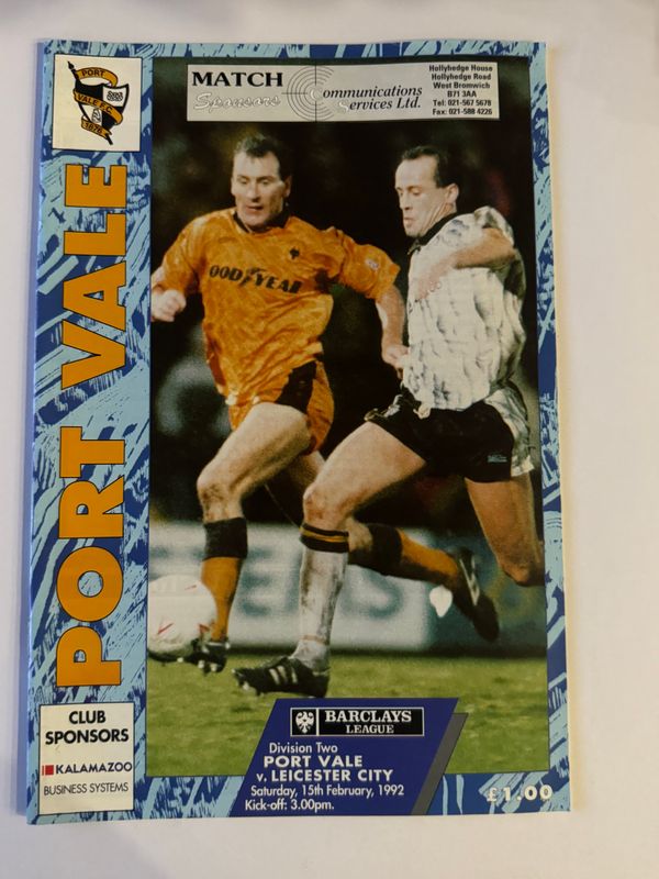 Port Vale v Leicester City - 15/2/92