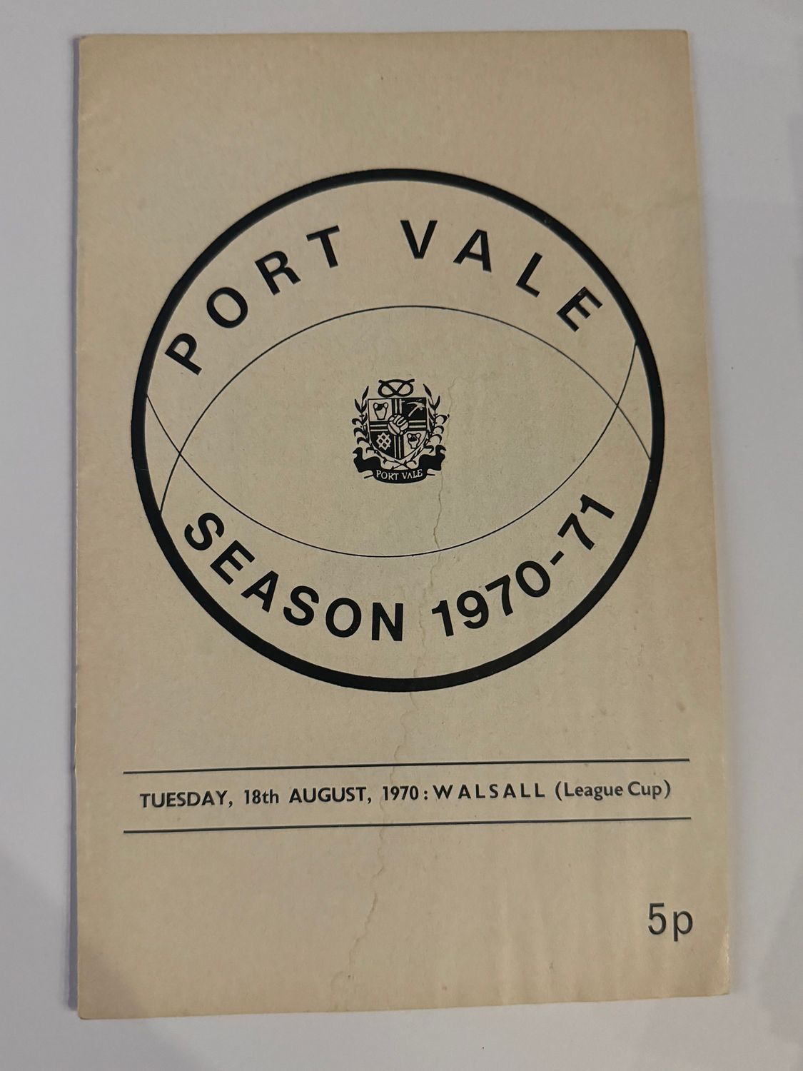 Port Vale v Walsall  18/8/70