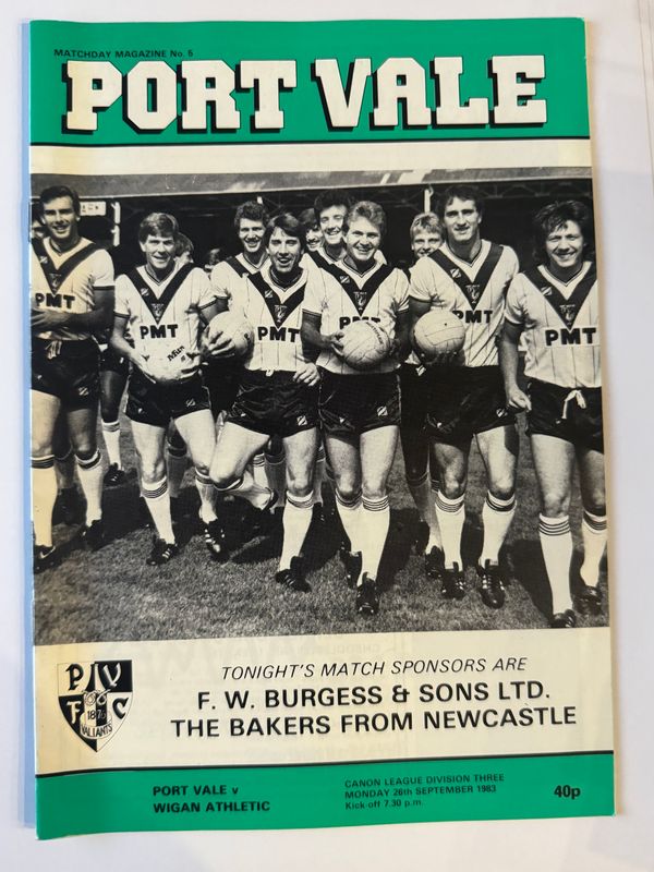 Port Vale v Wigan Athletic - 26/9/83