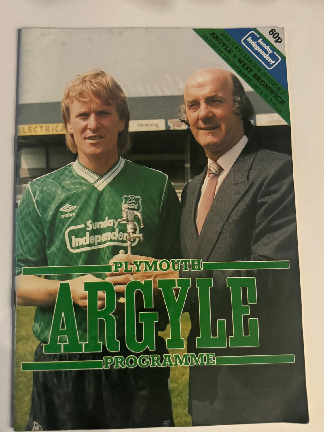 Plymouth Argyle v WBA - 12/9/87