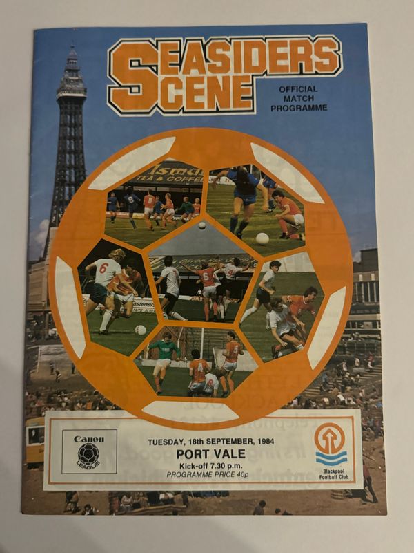 Blackpool v Port Vale - 18/9/84