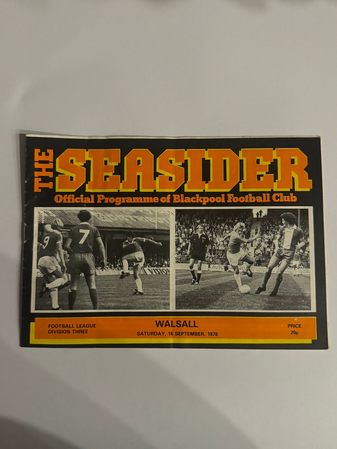 Blackpool v Walsall  - 16/9/78