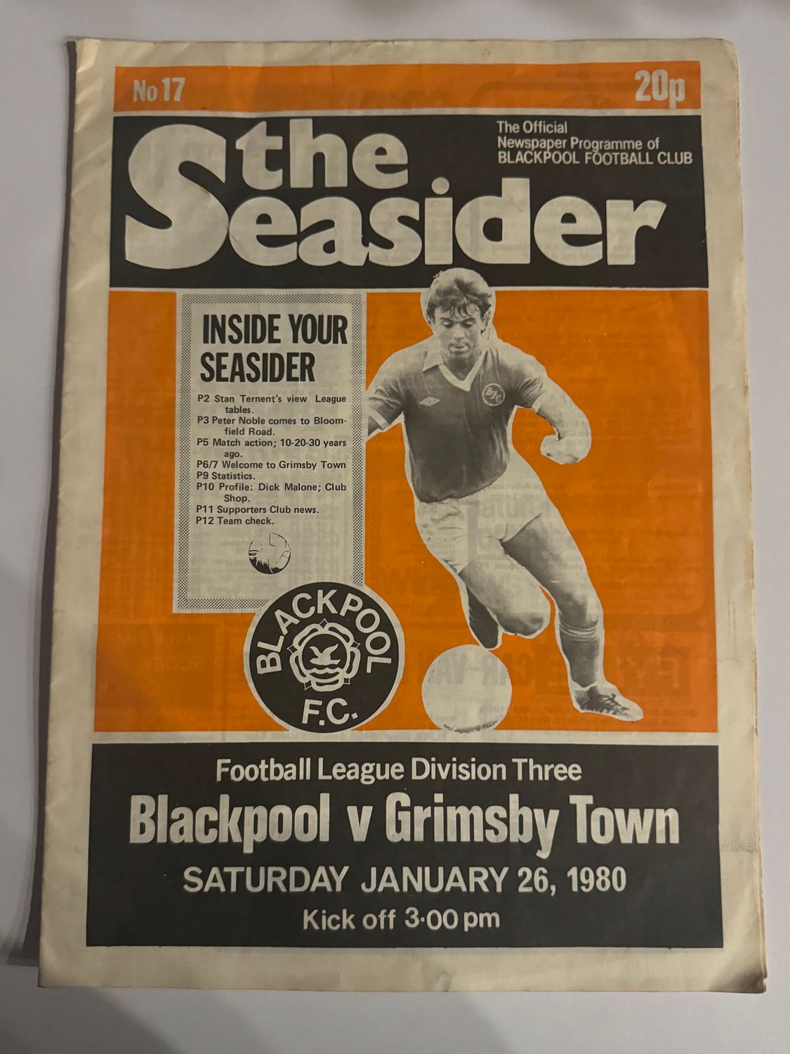 Blackpool v Grimsby Town - 26/1/80
