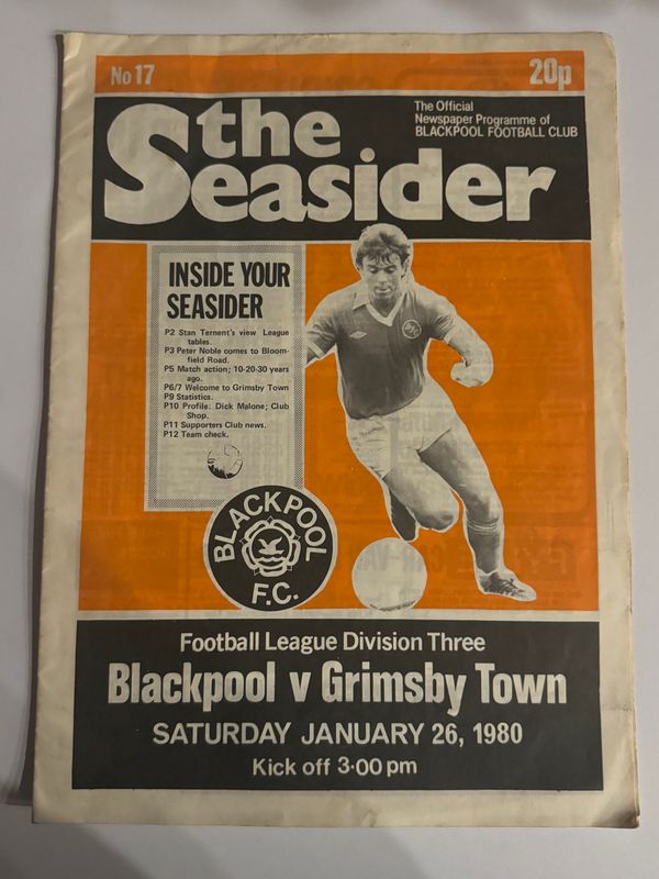 Blackpool v Grimsby Town - 26/1/80