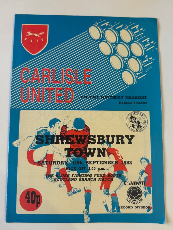 Carlisle United v Shrewsbury Town - 10/9/83