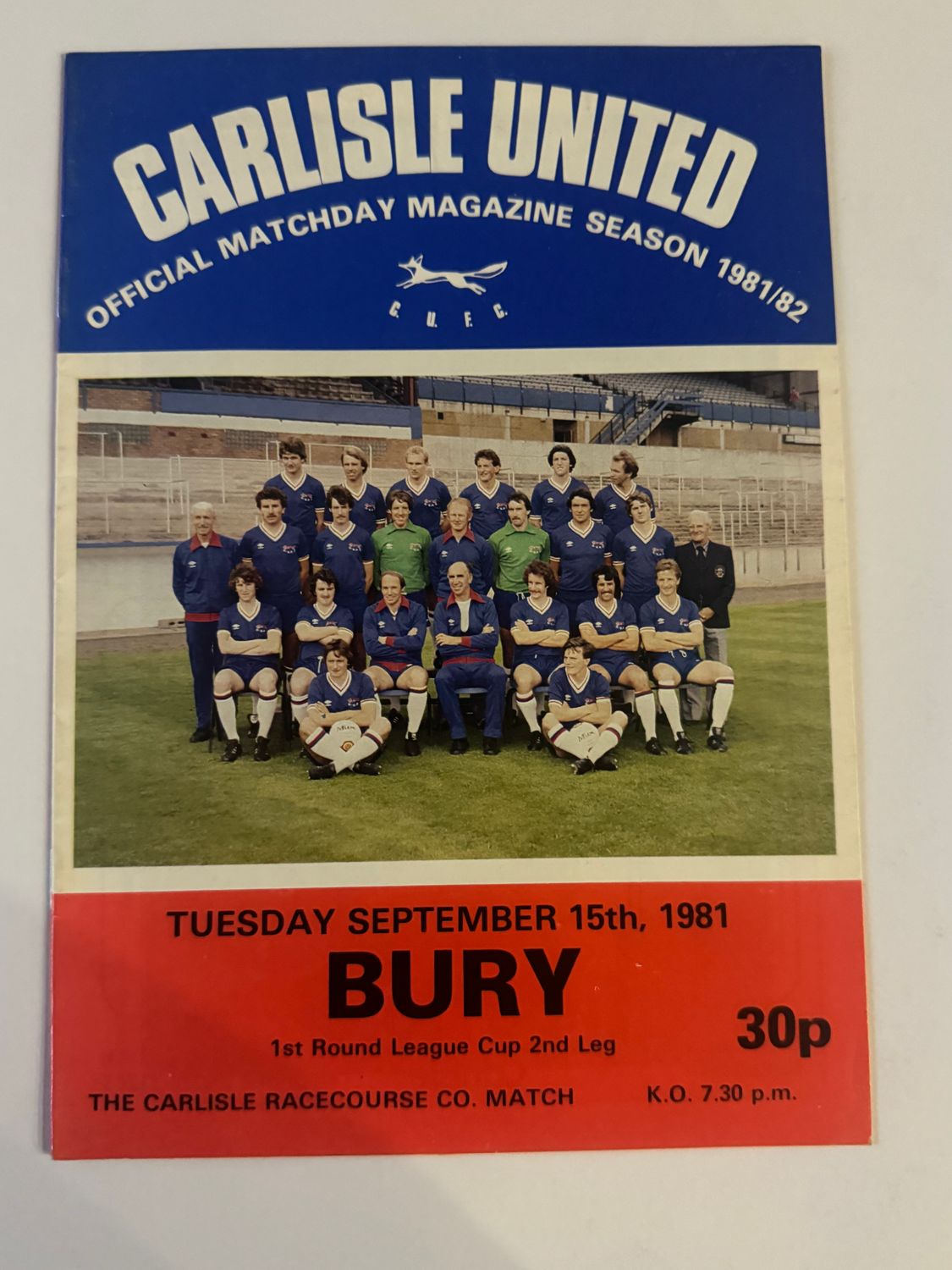 Carlisle United v Bury - 15/9/81
