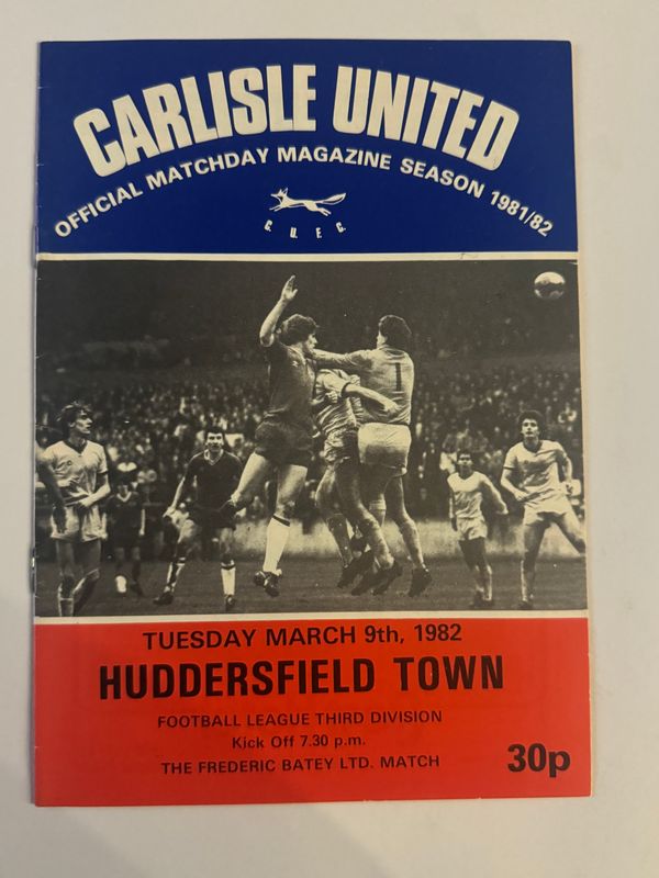 Carlisle United v Huddersfield Town - 9/3/82