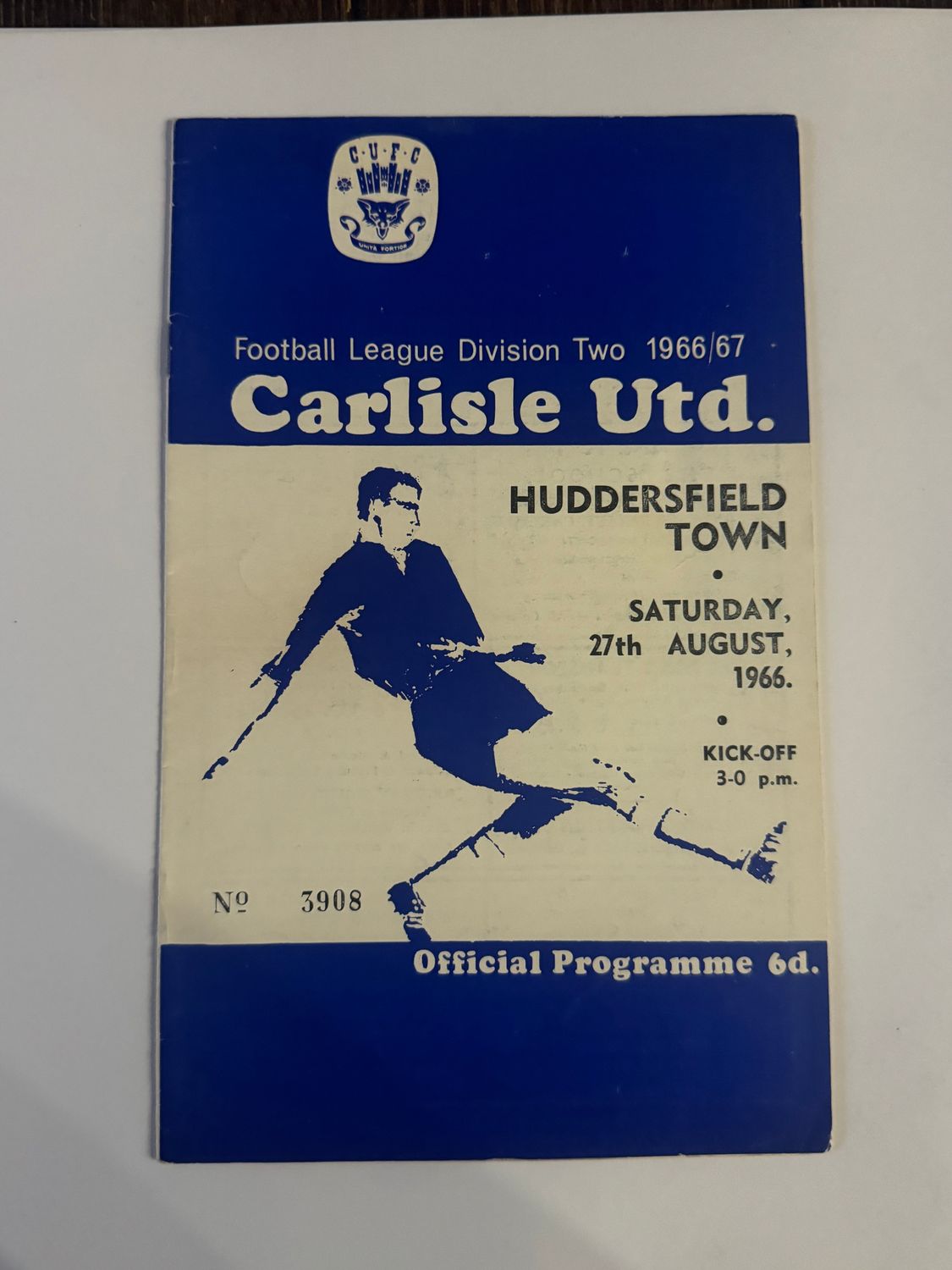 Carlisle United v Huddersfield Town - 27/8/66