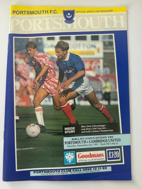 Portsmouth v Cambridge United - 21/9/91