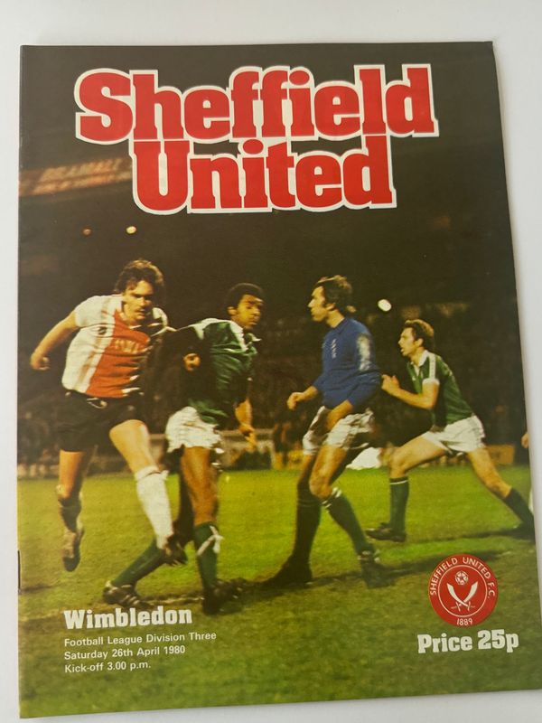 Sheffield United v Wimbledon - 26/4/80