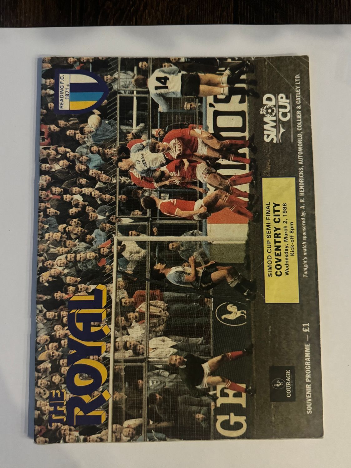 Reading v Coventry City -2/3/88