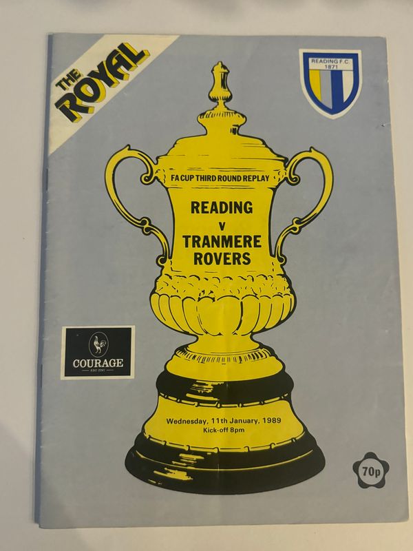 Reading v Tranmere Rovers -11/1/89