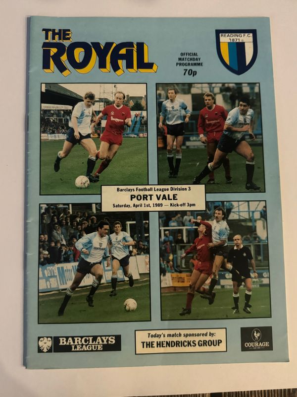 Reading v Port Vale -1/4/89