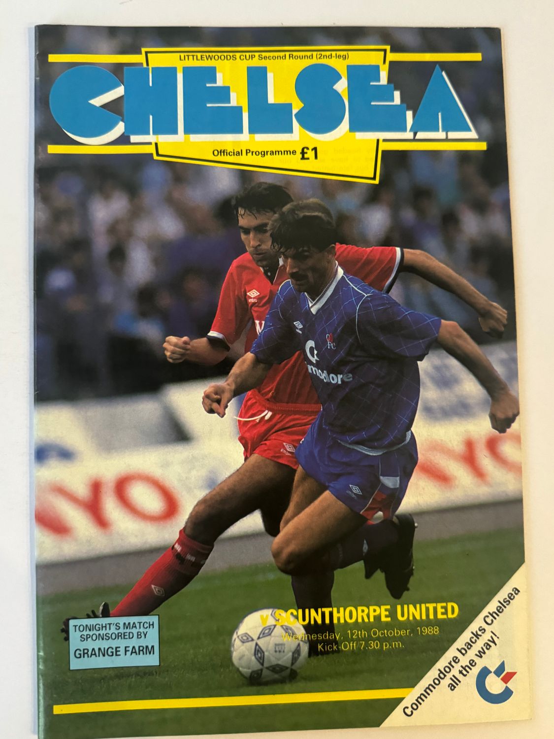 Chelsea v Scunthorpe United - 22/10/88