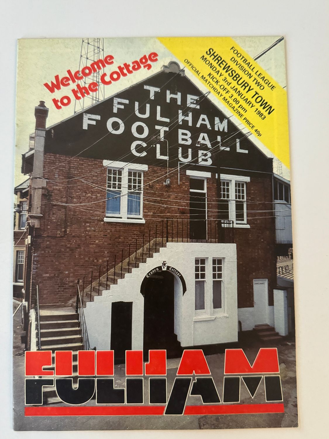 Fulham v Shrewsbury Town  - 3/1/83