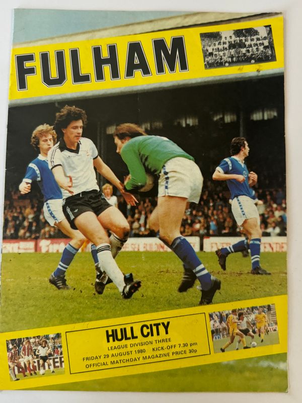 Fulham v Hull City - 29/8/80