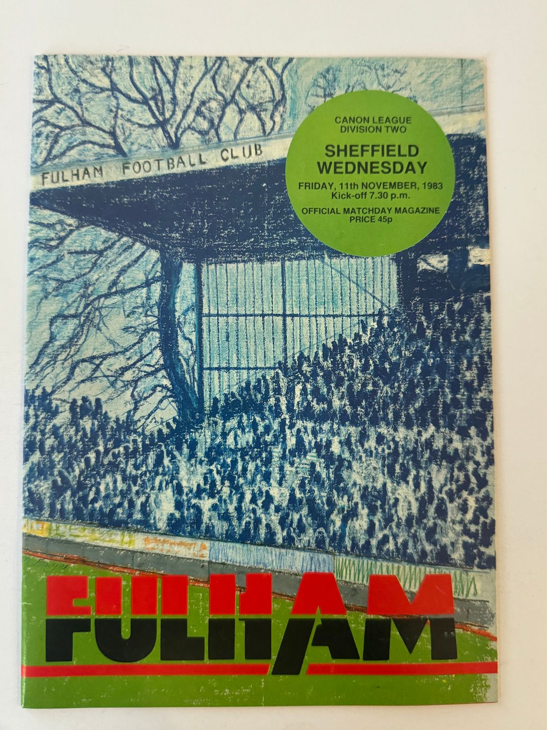 Fulham v Sheffield Wednesday - 11/11/83