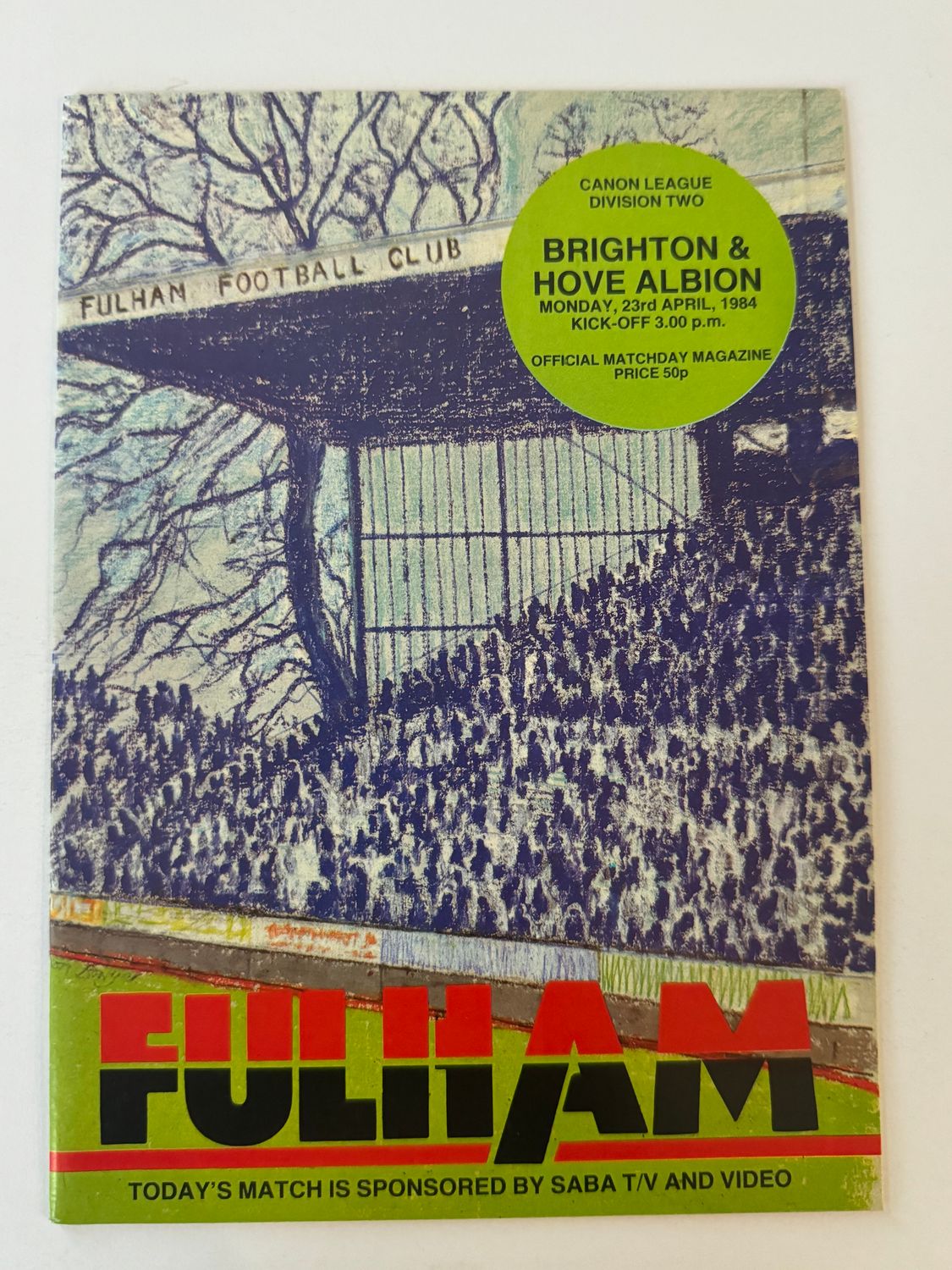 Fulham v Brighton  -23/4/84