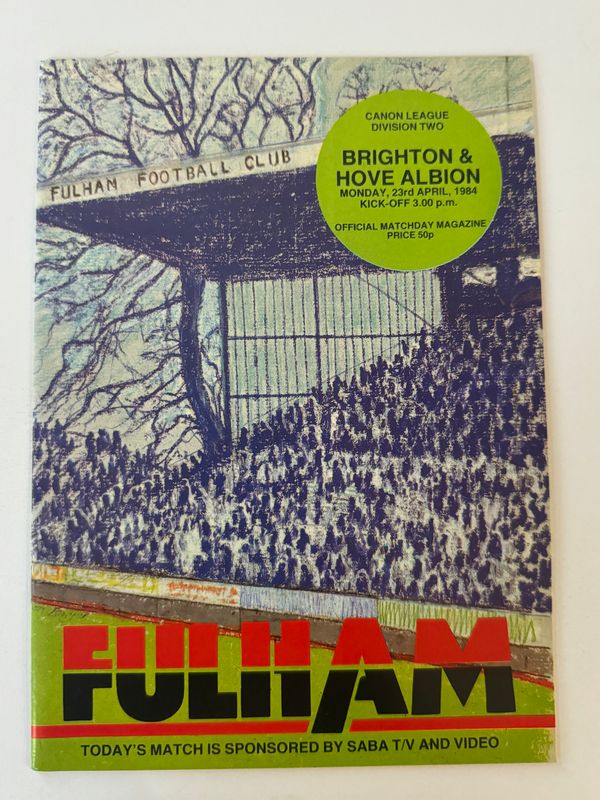 Fulham v Brighton  -23/4/84