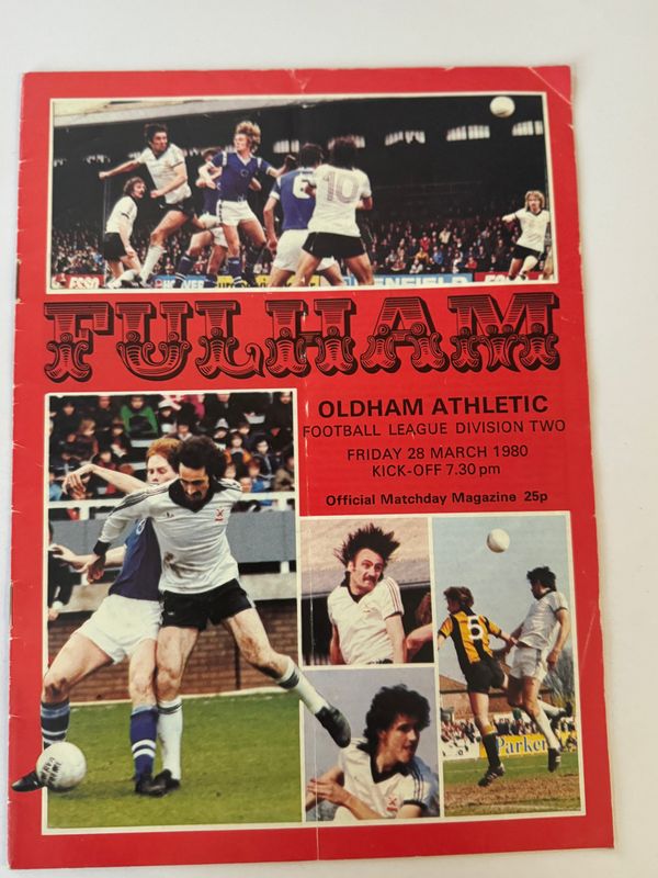 Fulham v Oldham Athletic - 28/3/80