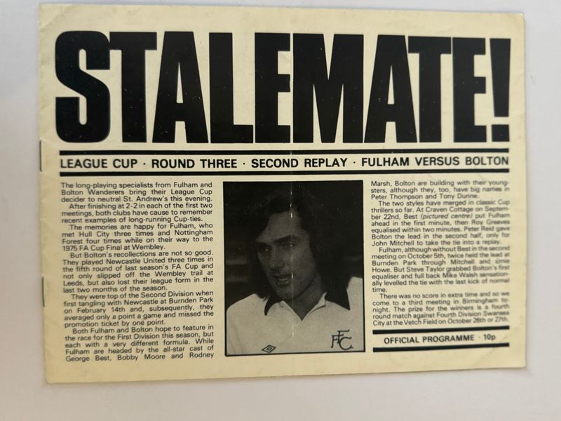 Fulham v Bolton Wanderers - 75/76