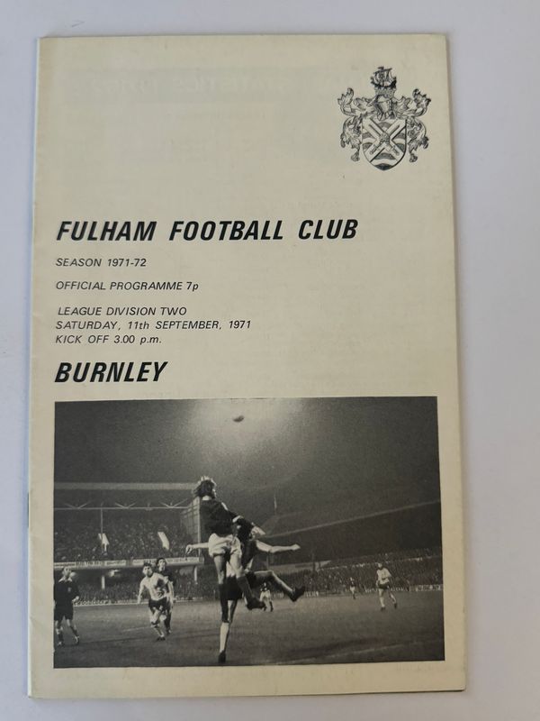 Fulham v Burnley - 11/9/71