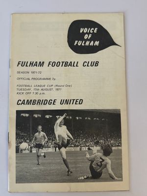 Fulham v Cambridge United - 17/8/71 Fulham v Cambridge United - 17/8/71
