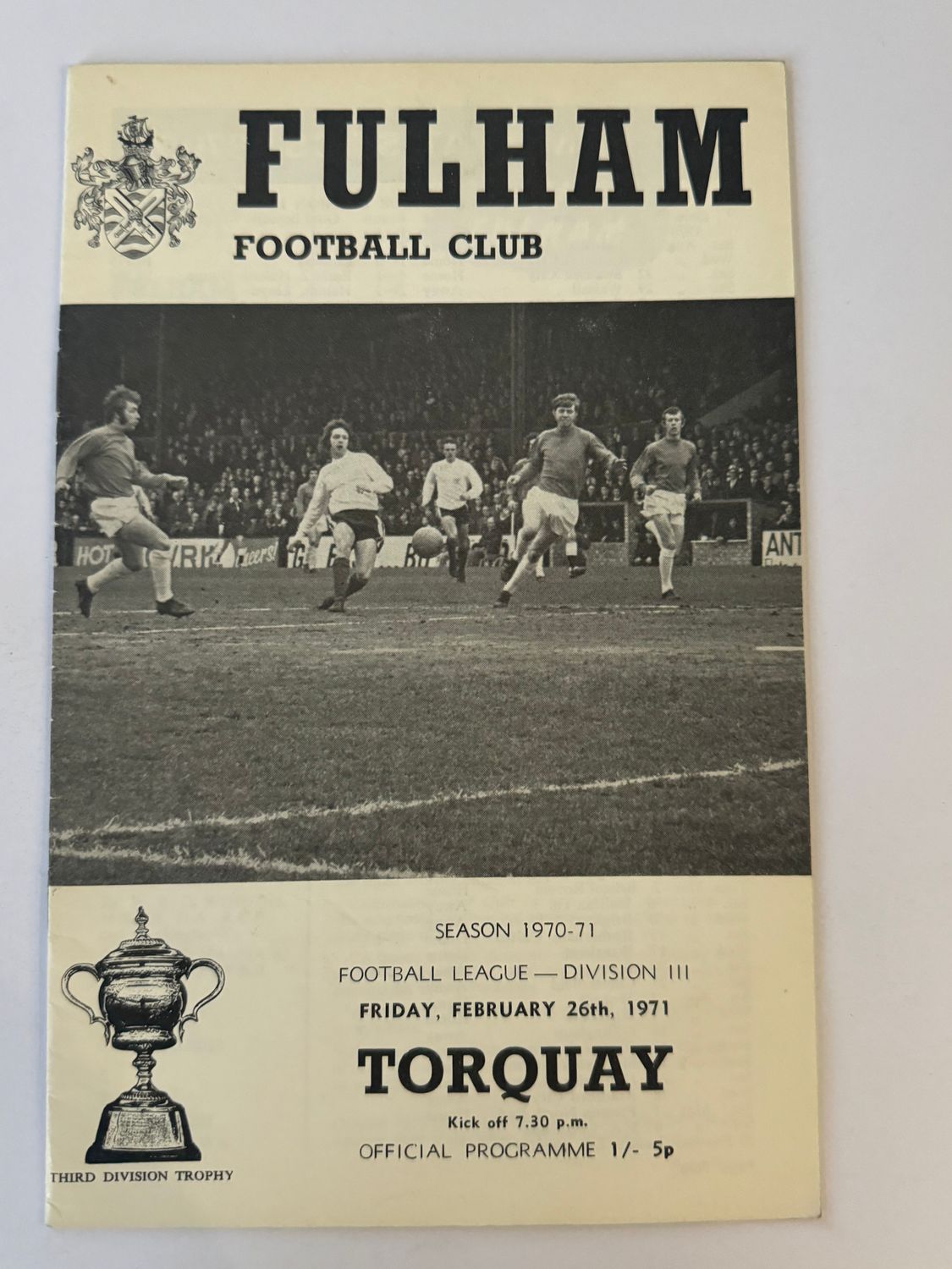 Fulham v Torquay United - 26/2/71