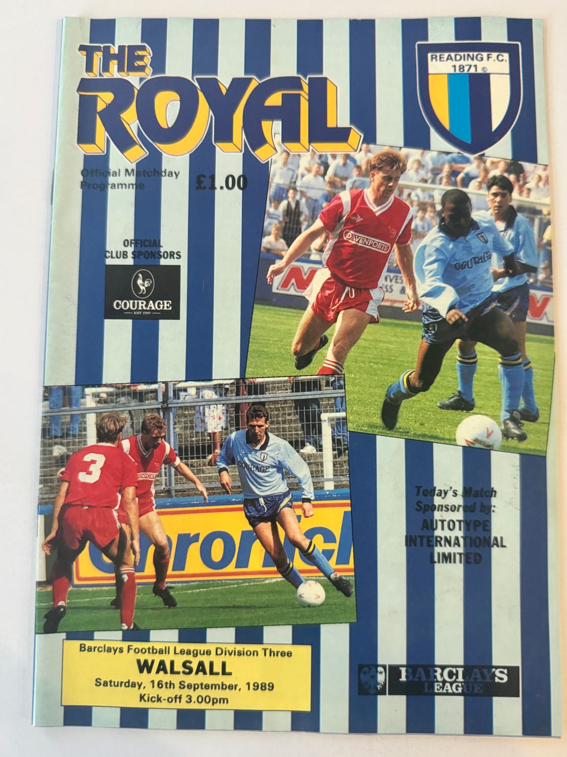 Reading v Walsall - 17/9/89
