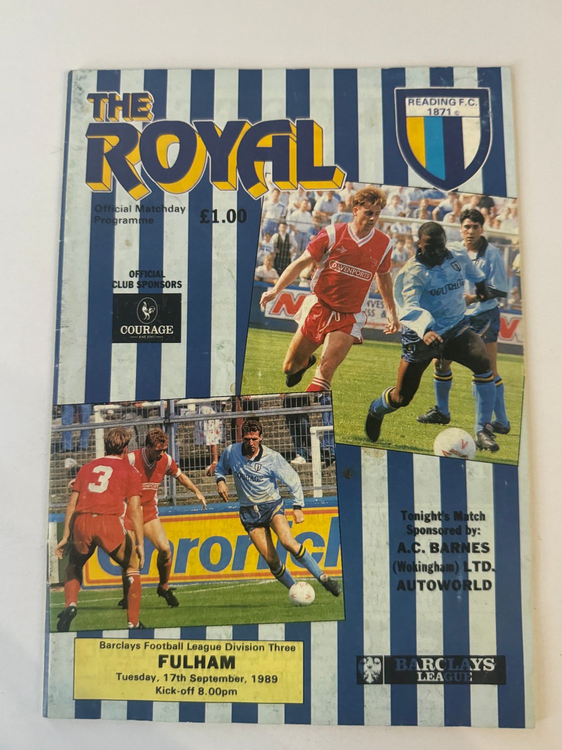 Reading v Fulham - 17/9/89